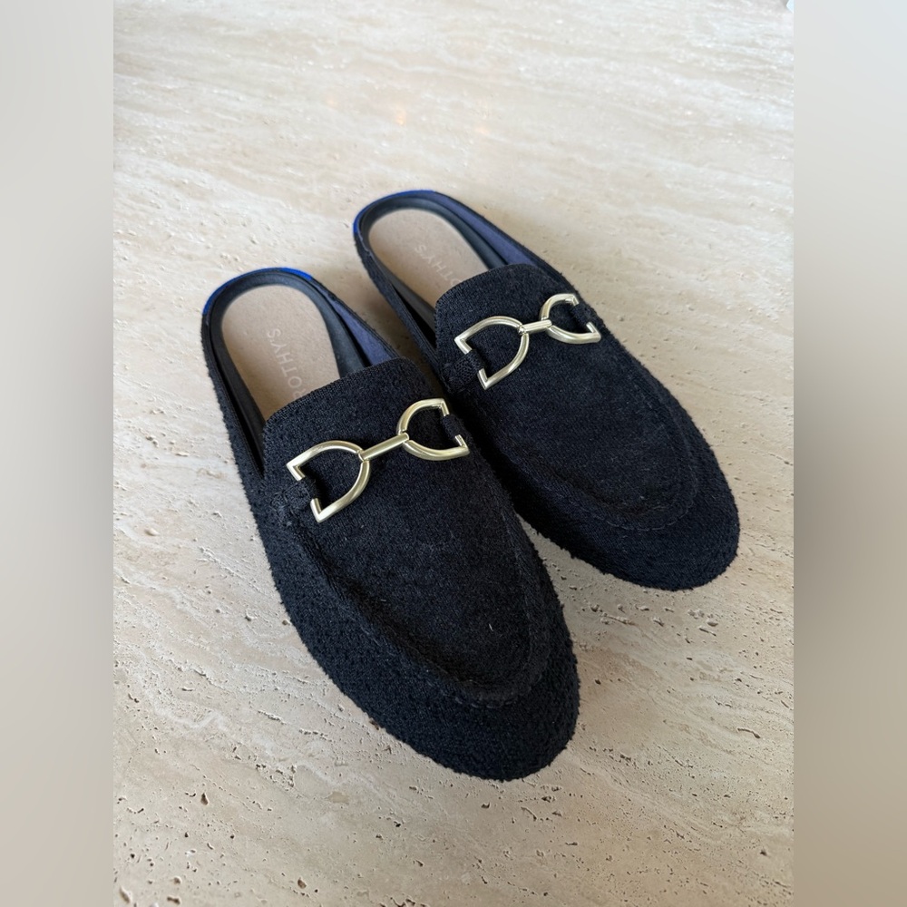 Rothy’s The Double Bit Loafer Mule with gold hardware 8